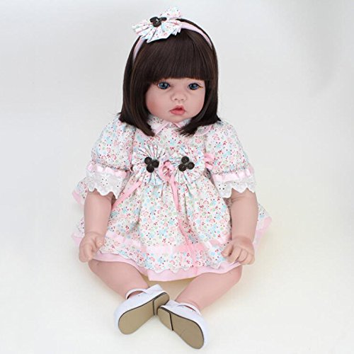 YIHANGG Reborn Baby Puppen Handgemachte Lebensechte Realistische Silikon Vinyl Weiche Simulation 22 Zoll 55 cm Augen öffnen Mädchen Lieblings Geschenk – Bild 4