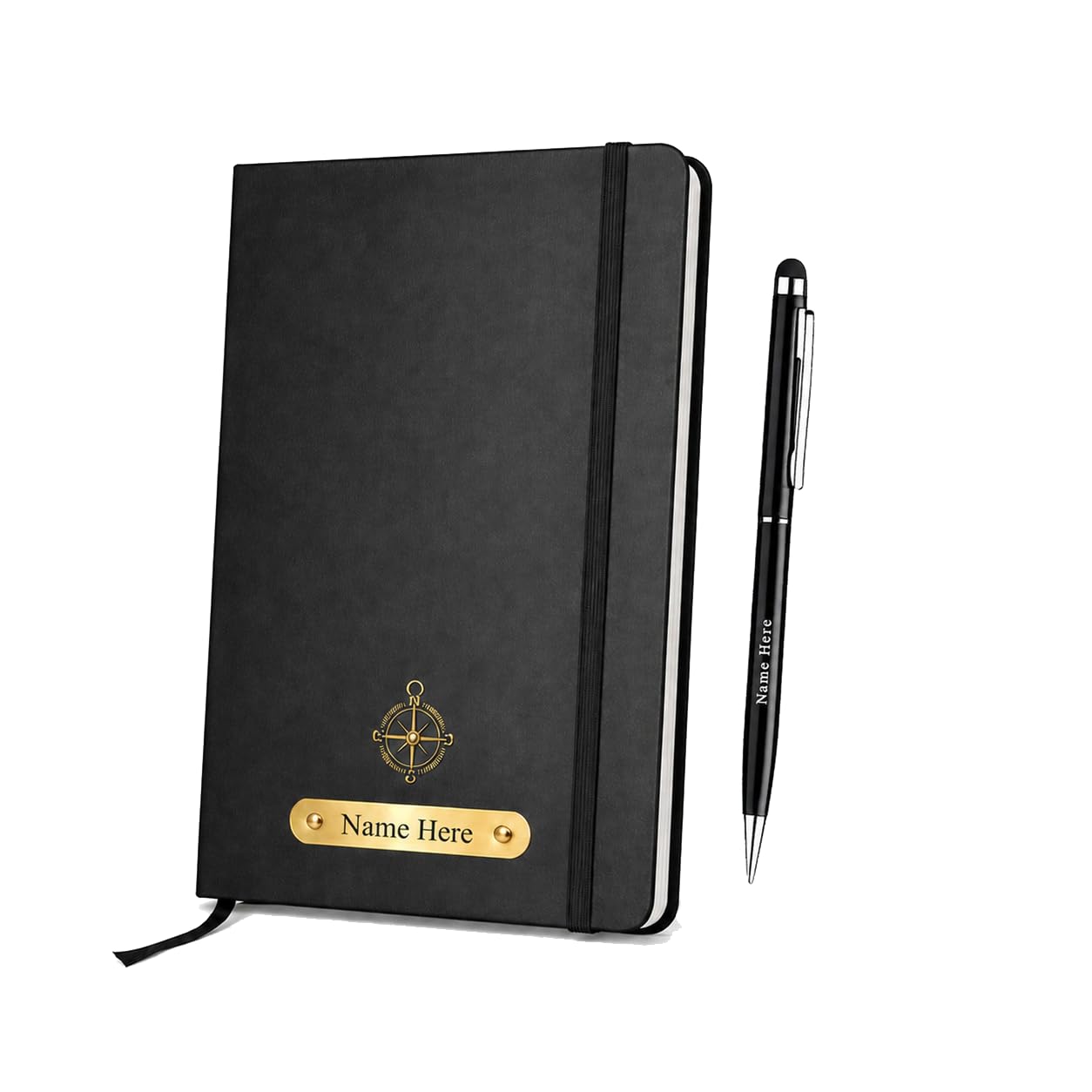 Personalized A5 Leather Diary with Premium Pen | Custom Name Engraved Notebook Gift Set | 180 Pages Journal for Office, Students & Gifting | Elegant Business & Corporate Gift (Black)-image-16