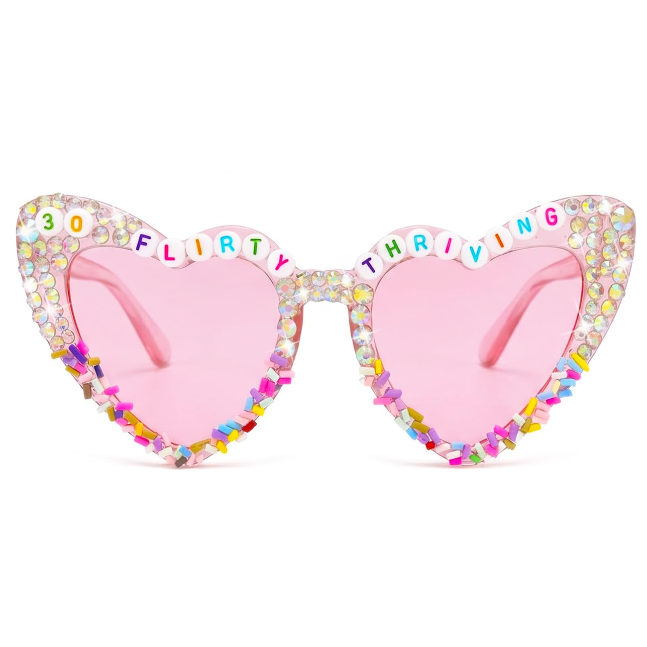 Tbay 30th Birthday Sunglasses for Women - 30 Flirty Thriving Glasses 30 Years Old Party Supplies for My Youth Funny Thirtieth Birthday Party Gift Accessories