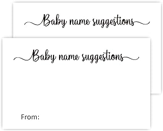50 Baby Name Suggestion Cards for Baby Shower Games, Baby Showers Gender...