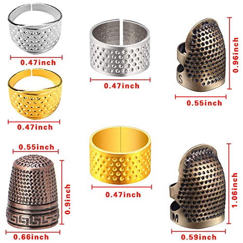 Set di 7 ditali da cucito regolabili per ditale