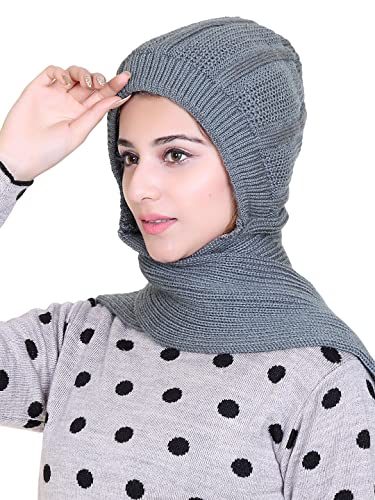 Image of Gajraj Unisex Soft Knitted Winter Warm Woolen Cap with Woolen Lovely Muffler|Fur Cap with Muffler