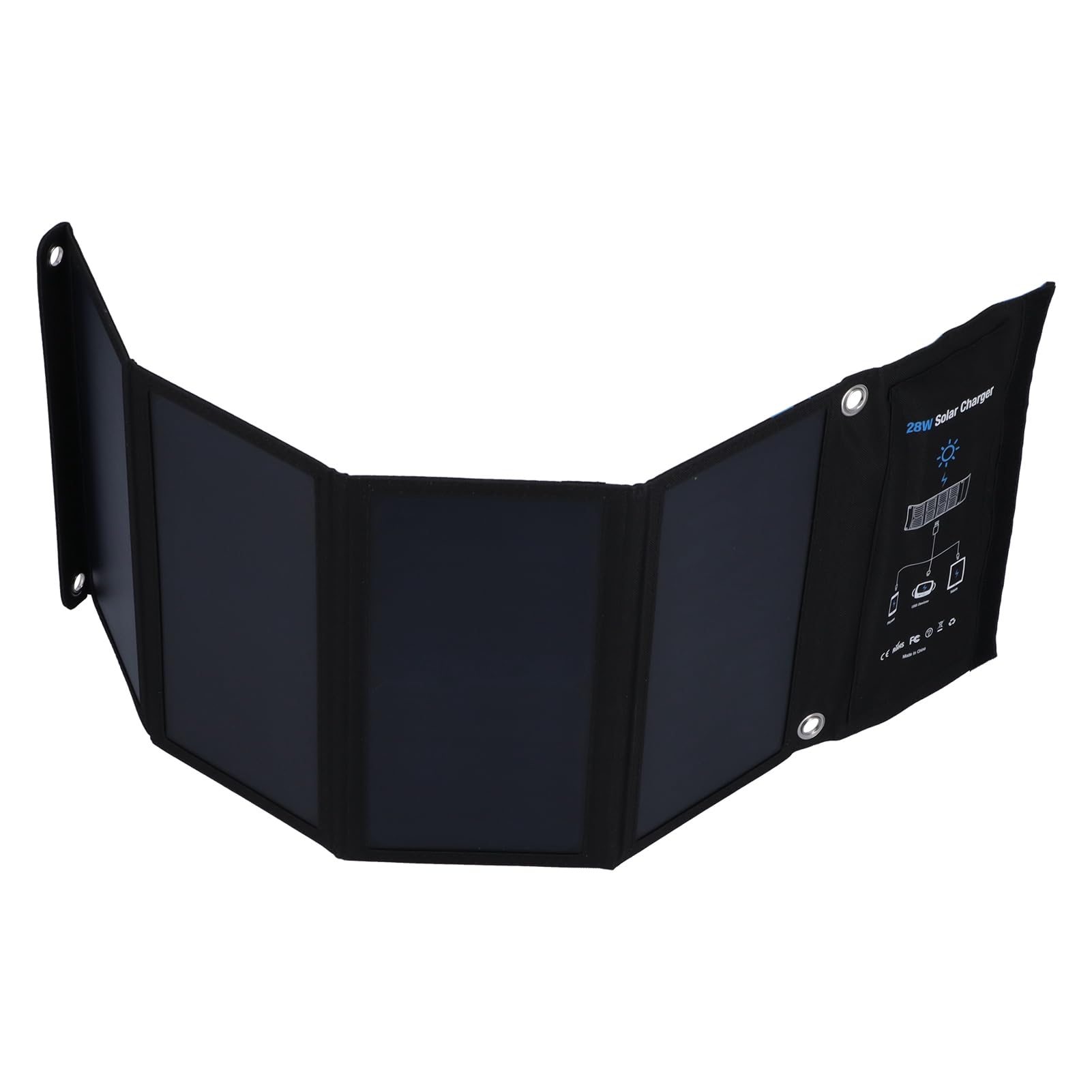Panel de Cargador Solar DC 5V 28W Panel de Cargador de teléfono Solar Plegable portátil para teléfonos móviles Camping y Viajes