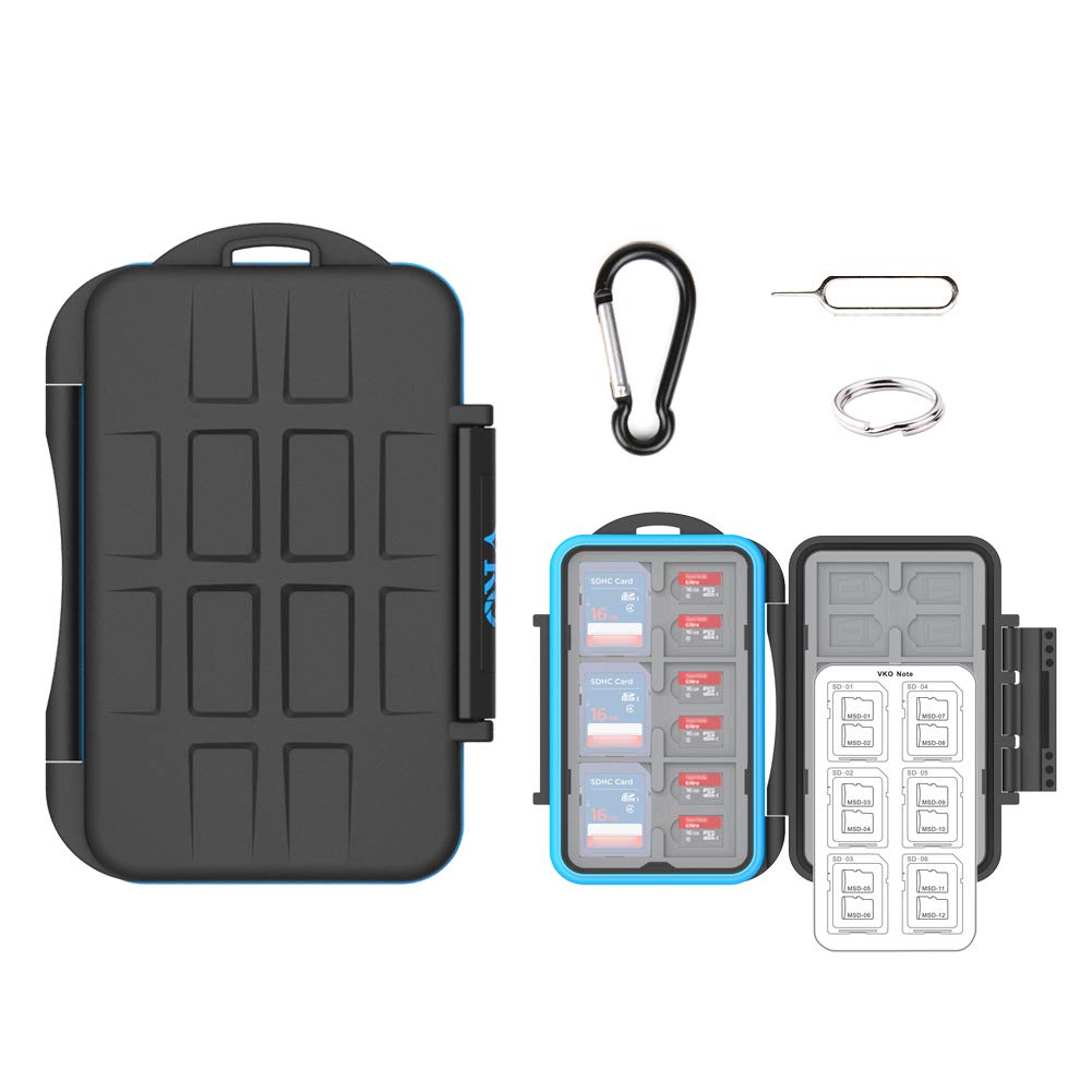 Memory Box Kiorafoto 58 Slots TF Micro SD MSD Memory Card Case Holder ...
