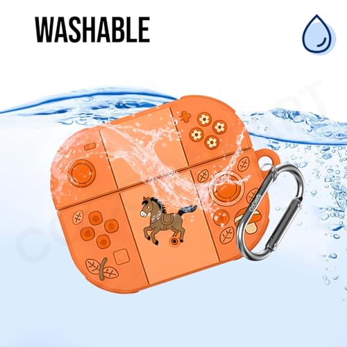 Image of Cartoon Silicone Case Cover Compatible for OnePlus Nord Buds 4 Pro (Orange Horse)