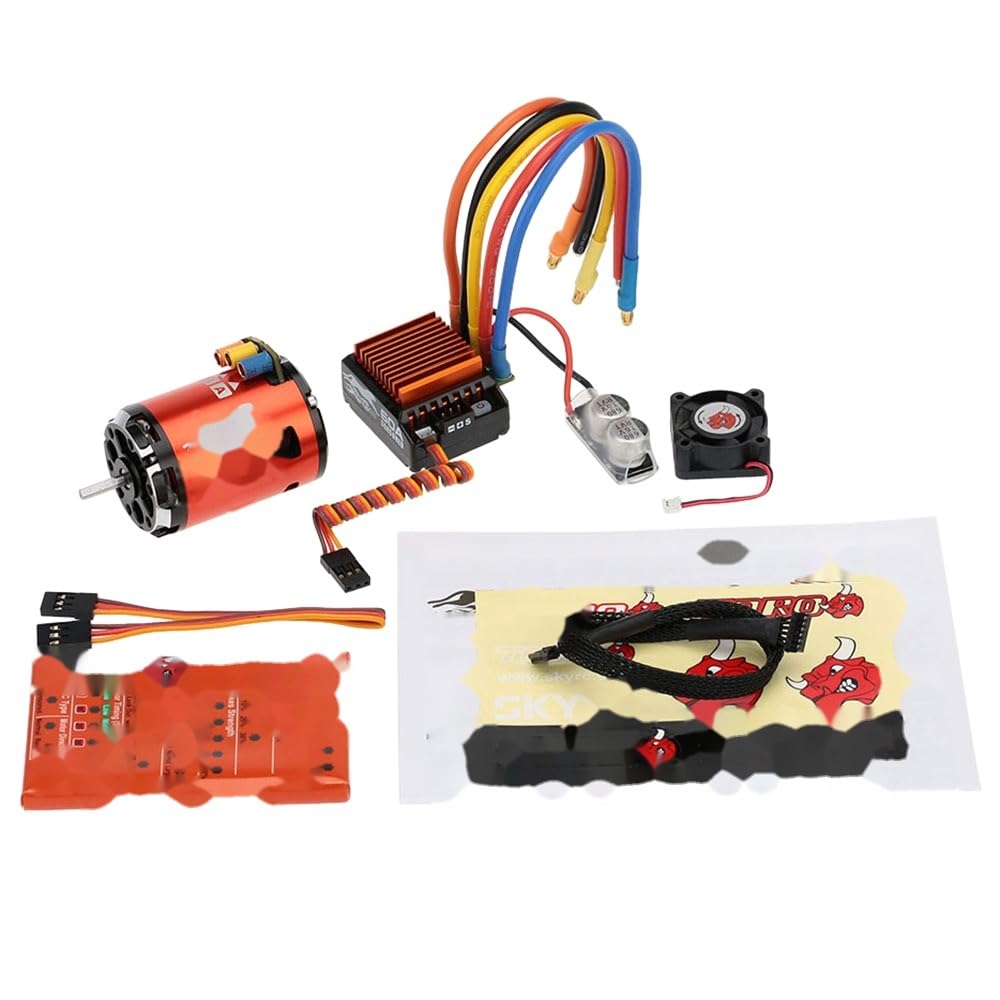 1870KV 17.5T 2P Sensored Brushless Motor CS60 60A Sensored Brushless ESC LED Program Card Combo Set for 1/10 1/12 RC Car