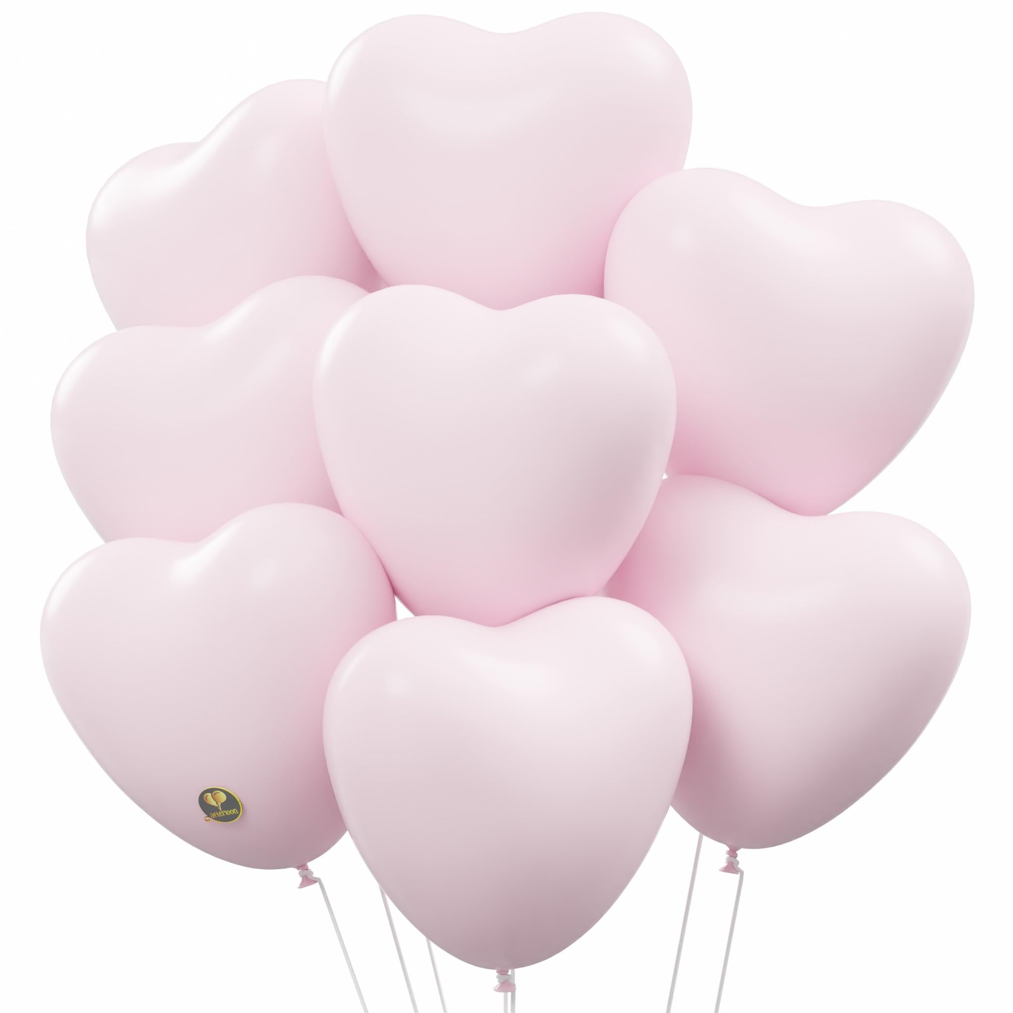 AFTERLOON® Biodegradable Balloons 100 pcs Pastel Baby Pink 10 Inch Heart Shaped, Thickened Extra Strong Natural Latex Helium Float, Proposal Marriage