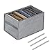 Organizer per Cassetti Jeans,Cassetto Organizer Pantaloni Organizzatori per Armadio Divisori ,Scatola Portaoggetti Lavabile Pieghevole Per Jeans,Pantaloni,Magliette,Intima,Calzini (7 Griglia,Grigio)