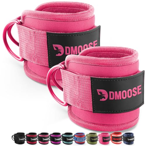 Image of DMoose Ankle Strap for Cable Machine - One Size Fit with Premium Padding, Workout Kickback Ankle Cuffs, Ankle Bands for Working Out, Booty Workouts, Leg Extension, Hip Abductors & Lower Body Exercises