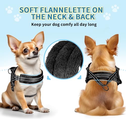 Slowton STP35BS No Pull Small Dog Harness And Leash Set, Puppy Soft Vest Harness Neck & Chest Adjustable, Reflective Lightweight Harness & Anti-Twist Pet Lead Combo thumb #2
