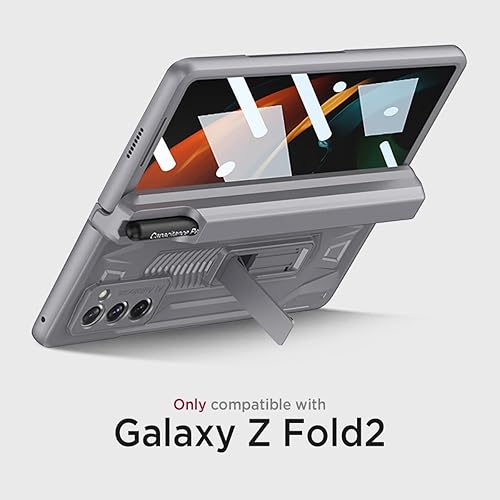 Miniatura 10 de Miimall Funda para Galaxy Z Fold 2 con protección de bisagra, protector de pantalla de alta transparencia, protector de bisagra magnético, soporte