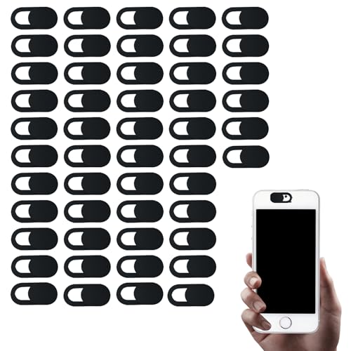 50 Unidades Tapa Camara Movil, Tapar Camara pc Portatil Protección de Privacidad, cubre cámara portátil ultrafino 0.8mm negro, protector privacidad cámara web para portátil, tablet y móvil uso di