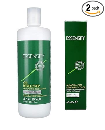 Essensity Hair Color + Essensity 18 VOL Oxydant Developer 1000 ML (No 3.00 , Dark Brown Extra + Developer 1000 ML)