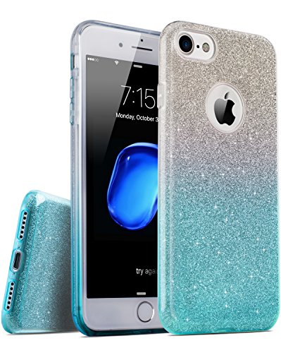 TOZO for iPhone 7 Case iPhone 8 Case Shiny Bling Crystal Sparkle Premium 3 Layer Hybrid PC+TPU TPU Soft Grip – Gradient Blue TOZO for iPhone 7 Case iPhone 8 Case Shiny Bling Crystal Sparkle Premium 3 Layer Hybrid PC+TPU TPU Soft Grip – Gradient Blue