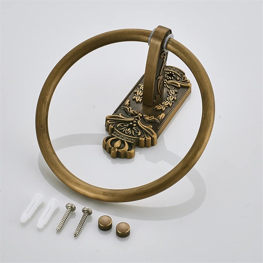 Toalleros antiguos montados en la pared, toallero retro, toallero de baño, toallero de mano de baño, toallero sin clavos, accesorios de baño clásicos de bronce antiguo, toallero de baño (Color : B) (