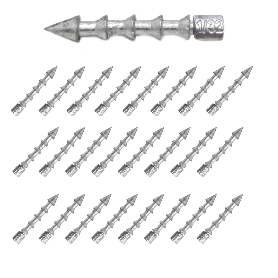 Reaction Tackle Lead Nail Weights for Plastic Worms, Wacky Rig and Neko Rig Insert Pencil Sinkers for Bass Fishing Soft Plastic Lures - 25-Pack