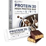 IronMaxx Protein 30 – Barritas de Proteína Sabor Cookies & Cream 6 x 35 g | Barritas Energéticas sin Azúcar | Ideales para Dietas Keto, Fitness y Aporte de Proteína