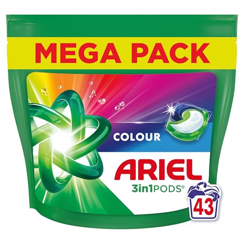 Ariel 3in1 PODS®, Washing Liquid Laundry Detergent Capsules 86 Washes (43 x 3), Colour, Stain & Odour Removal in 1 Wash, Fast Dissolving Even In Cold
