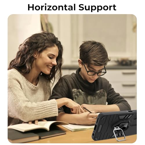 Image of A rtistque Armor Bumper Back Case Cover for Motorola Edge 60 Fusion 5G | | Edge 60 Fusion 5G | Stylish Ring Holder & Stand | Shockproof TPU | 360 Degree | Moto Edge 60 Fusion 5g Back Cover - Black