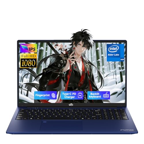 NIMO 17.3' FHD IPS Student-Laptop-Computer - 16GB RAM 256GB SSD, Pentium 4 Cores N100(Beat i3-1115G4, Up to 3.4GHz) 65W Type-C 2 Years Warranty Fingerprint Backlit Keyboard Wi-Fi 6 BT5.2