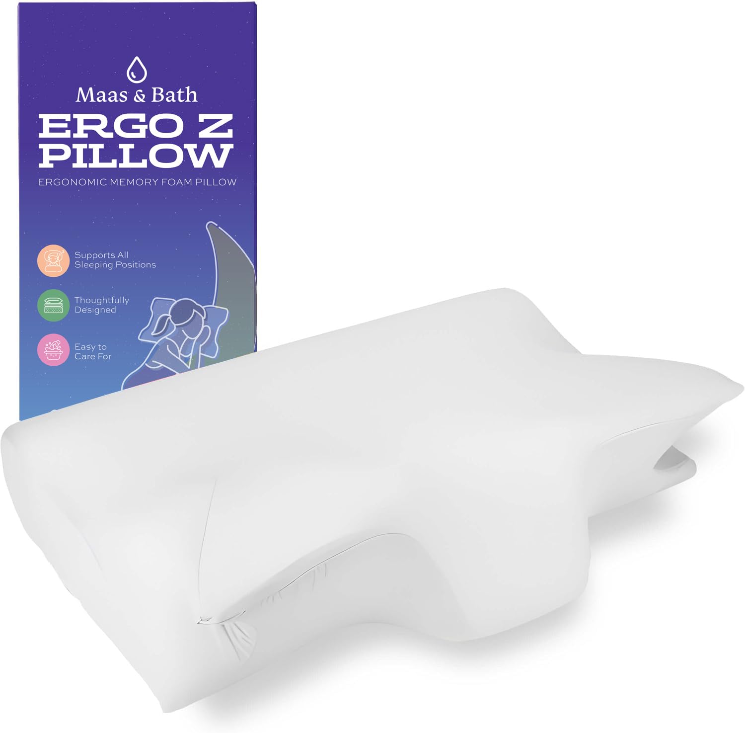 Amazon.com: MAAS & BATH Ergo Z Pillow - 2-in-1 Ergonomic Pillow
