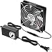 Enokay 120mm DC 12V Powered Fan with AC 100V 240V Adjustable Speed Controller 3000RPM High Speed Big Air Flow for DIY Cooling Ventilation Air Exchange Air Exhaust, Electronic Device Component Cooling