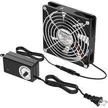 120mm DC 12V Powered Fan with AC 100V 240V Adjustable Speed Controller 3000RPM High Speed Big Air Flow for DIY Cooling Ventilation Air Exchange Air Exhaust, Electronic Device Component Cooling