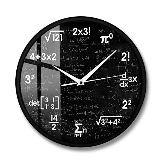Ecuaciones y notaciones matemáticas Pizarra de matemáticas Reloj de Pared Friki Regalos educativos para niños Maestros Decoración de Aula de Escuela (Marco de Metal)