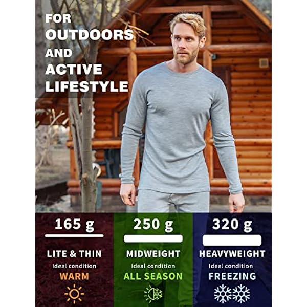 Merino.tech Conjunto de ropa interior térmica de lana merino para hombre, ligera, de peso medio, para hombre, Juego 250 negro, Medium