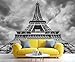 HYGIUID Eiffel Tower Mural French Architecture Wallpaper Romance Wall Mural Giant 3D Wallpaper Commercial Scale Coffee Shop Lounge Gallery (Non-self-Adhesive)