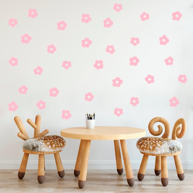 Vinilos decorativos flores adhesivas para pared rosa