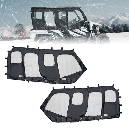 KEMIMOTO X4 Soft Upper Doors Compatible with 2018-2020 Wolverine X4, Scratch-Resistant, Dust-Proof with Upgrade Durable YKK Zipper and Reflective Straps Soft UTV Cab Enclosure Upper Window