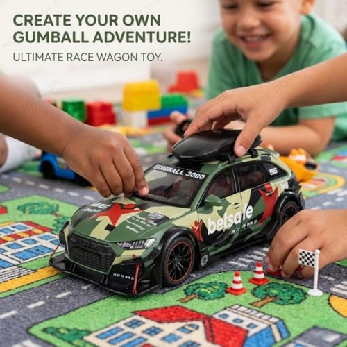Image of Audi RS6 Military Edition 1:24 Scale Diecast Model Car - Premium Alloy Supercar Toy with Realistic Details, Opening Doors, Pull Back Action for Kids & Collectors [Pack of 1] [Multicolor]