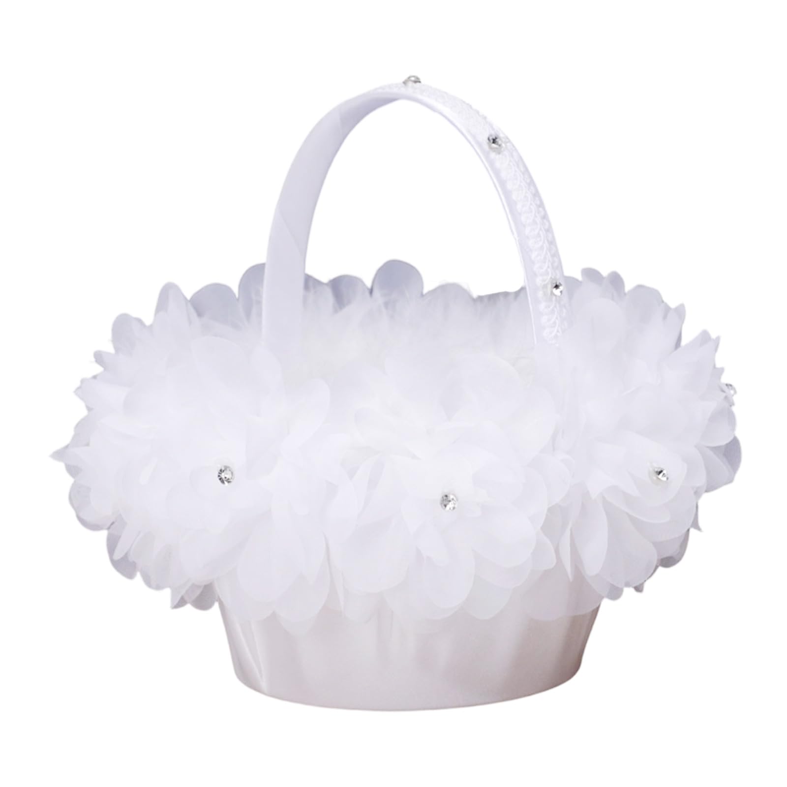 Decorative Fabric Floral Basket Perfect for Bridal Party Toss Petal Decoration Petal Scatter Basket Ribbon for Bridal Accessories