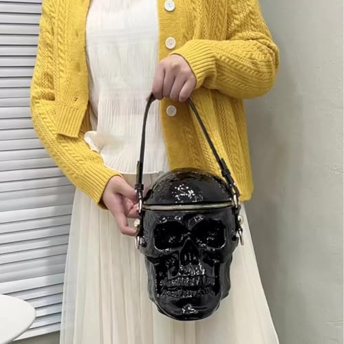 Skull Purse for Women Horror Goth Crossbody Bag Waterproof Halloween Gothic Purses (black)3