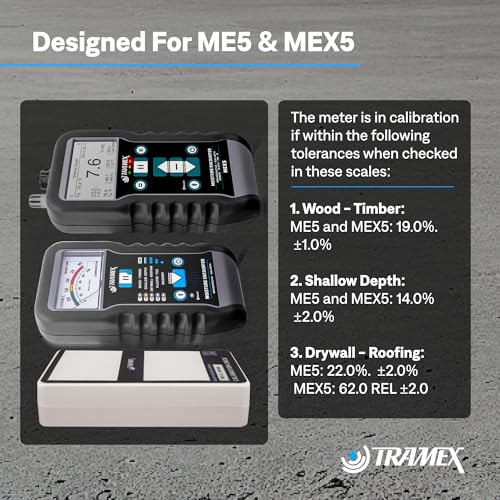 Image of Tramex Accessory Pack for Meters MEX5 & ME5 | Use When Measuring Moisture Content in Wood, Drywall & Building Materials | Calibration Check Box, Extension Handle, 1 Set of Slide Protectors & Pouch