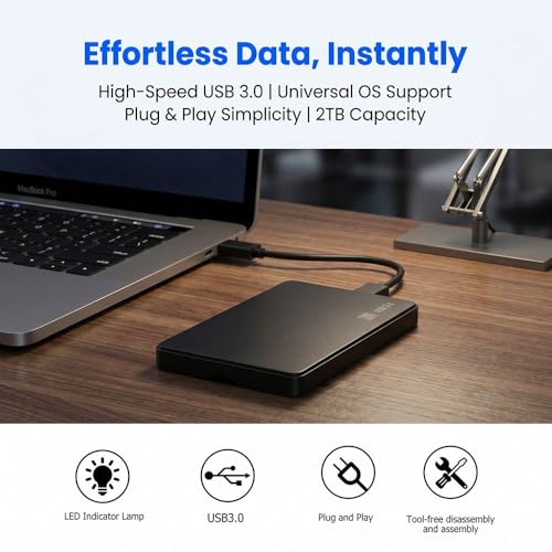 Caja externa USB 3.0 para disco duro 2.5 pulgadas miniatura 3