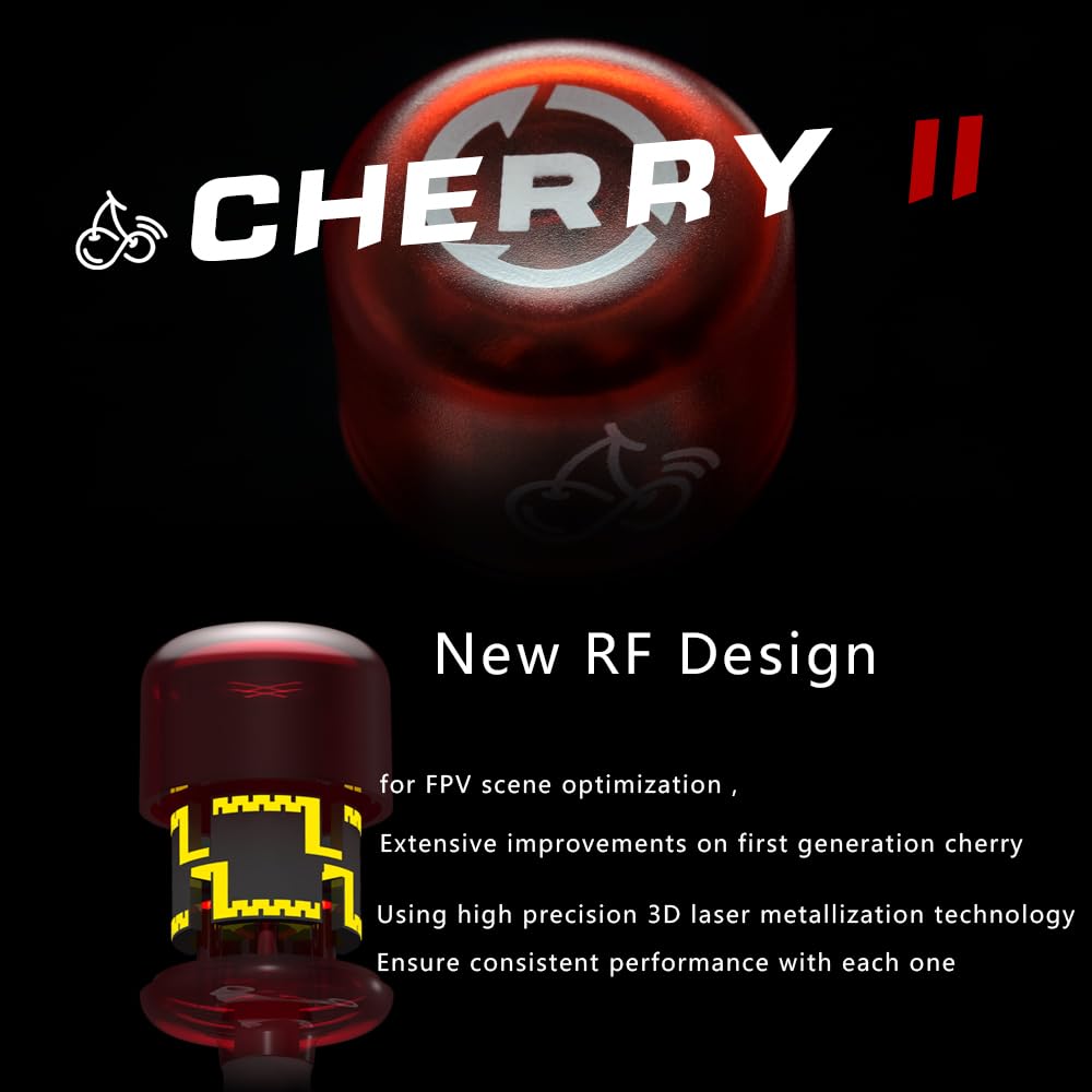 RushFPV Cherry2 5.8G FPV Antena RHCP para FPV Quadcopter Racing Drone (MMCX-St)