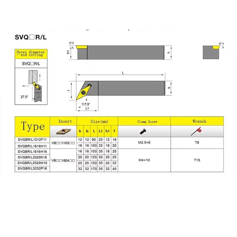 Herramienta de torneado CNC SVQCR2020K16 derecha miniatura 2