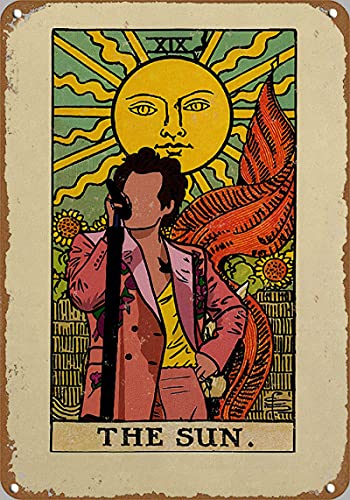 Harry Styles Harry Styles Tarot Card The Sun Poster One Direction Harry Styles Art Poster Frames Novelty Hot Coffee Poster Metal Tin Signs Retro Plate Desserts Shop Cafe Decor Farmhouse Sign 8