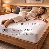 Strauss Home® Premium Spannbettlaken – 160 g/m² Gekämmte Baumwolle – Extra Hohe Steghöhe in Hotelqualität – Formstabil & Langlebig – Für Boxspringbetten bis 35 cm – 180x220-200x220cm - Petrol