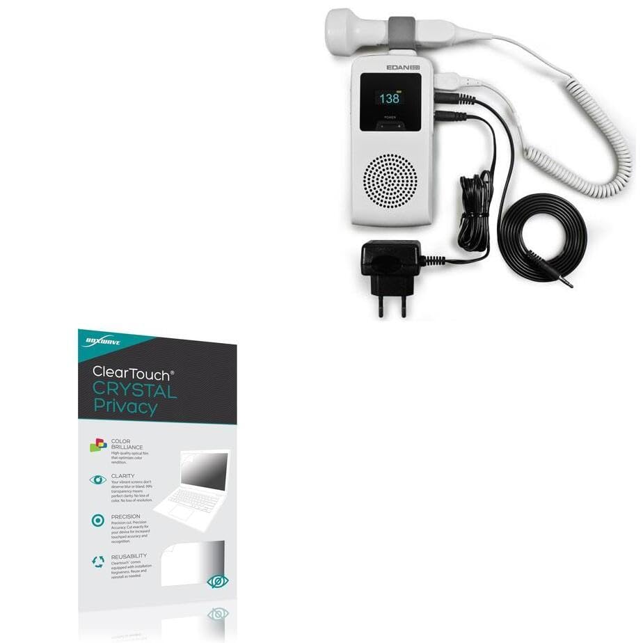 BoxWave Screen Protector Compatible with Edan SD3 Pro - ClearTouch Crystal Privacy (2-Pack), Privacy Screen Protector Flexible Film Clear