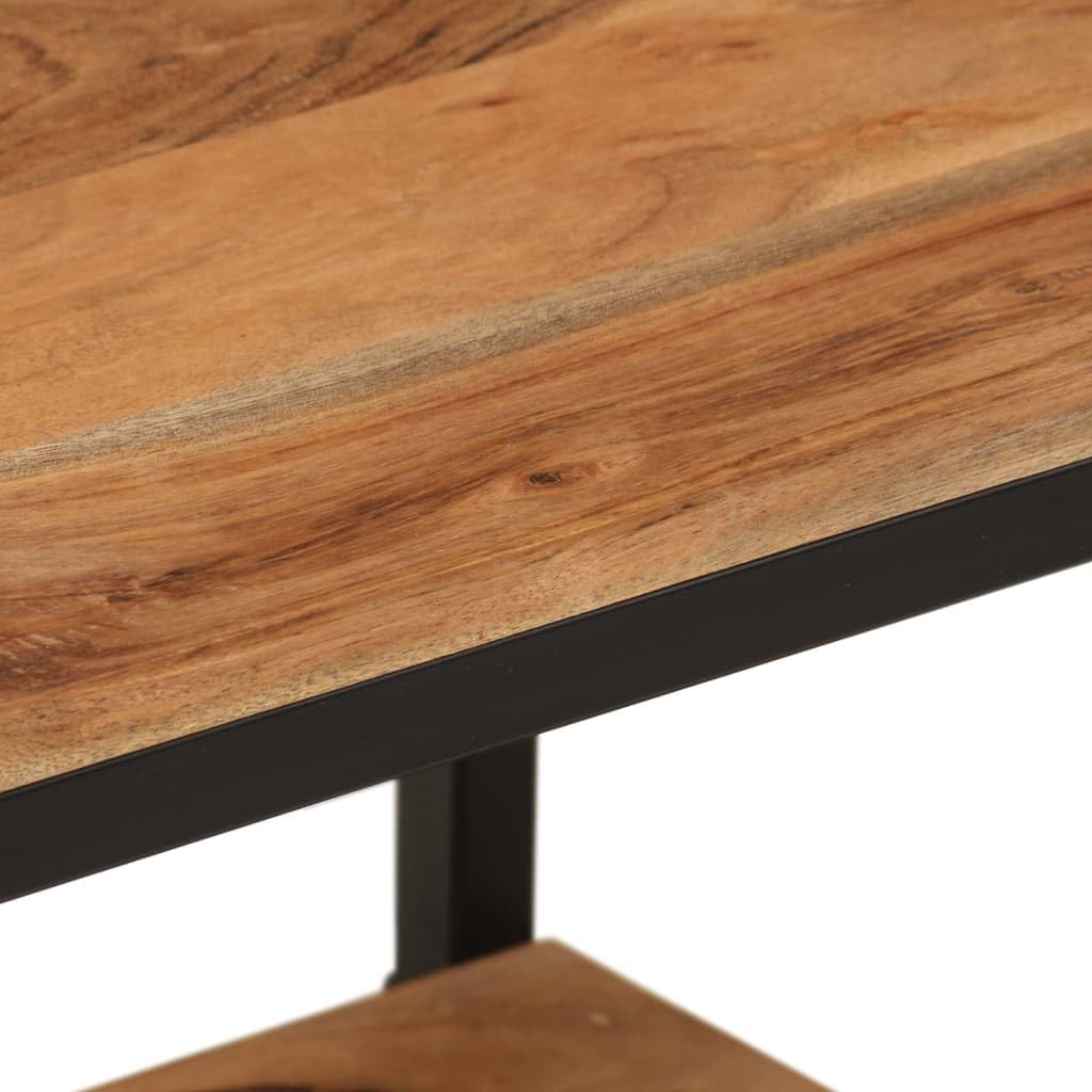 Estantería de pared de madera maciza de acacia y hierro, 40 x 30 x 50 cm, con espacio de almacenamiento y estante para muebles de baño, mueble de baño, armario para lavabo, armario con espejo