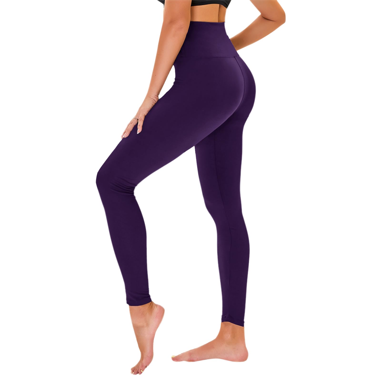 TNNZEET High Waisted Leggings for Women - No See Through Tummy Control Cycling Workout Yoga Pants with Pockets Reg &amp; Plus