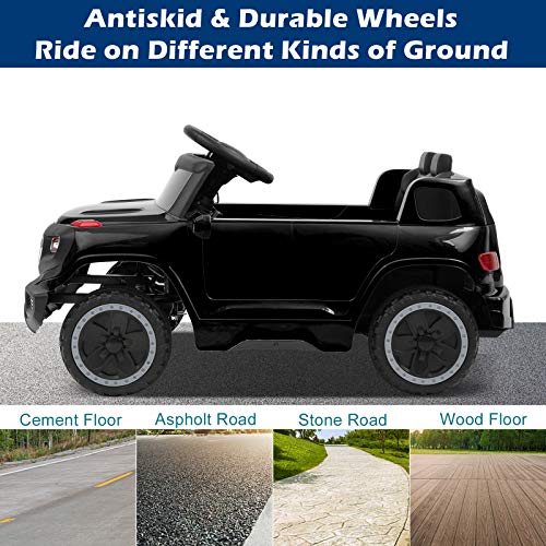 VALUE BOX Electric Remote Control Truck, Kids Toddler Ride On Cars 6V Battery Motorized Vehicles Children's Best Toy Car with 3 Speeds, Music, Seat Belts, Realistic LED and Horn (Ink)