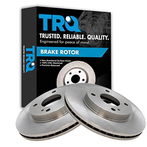 TRQ Front Disc Brake Rotor Pair Set for 2011-2018 Ford Fiesta