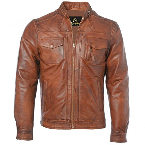Image of Mens Tough Shady Genuine Lambskin Leather Jacket