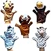 Happy Cherry - Lot de 5 Types Différents Marionnettes à Main - Cheval / Serpent / Loup / Poulet / Porc - Jouets en Peluche pour Enfant Bébé (Style 2)