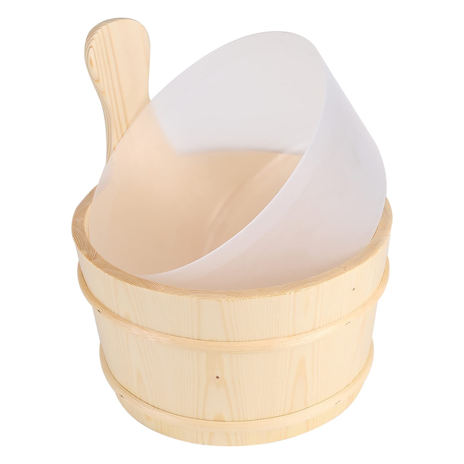 Mokernali Seau De Sauna avec Louche, Seau pour Sauna, Ensemble De Louche en Bois Naturel, Qualité Et Durable, Seau d'eau De Sauna Et Louche, pour Sauna, Spa Et Accessoires De Bain