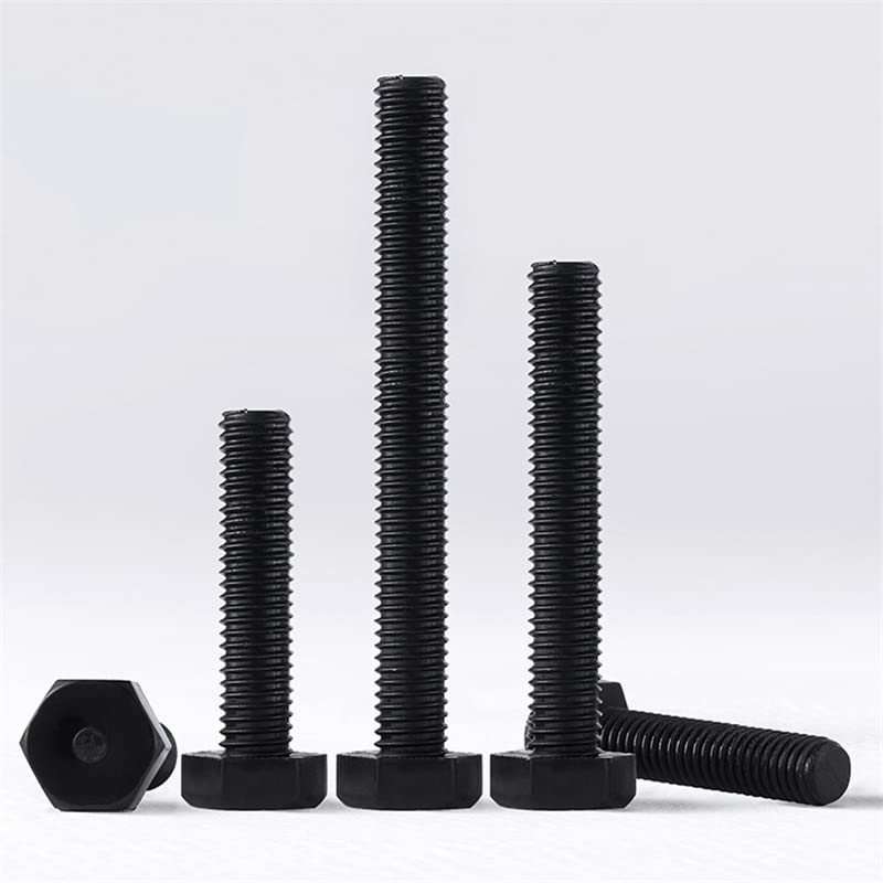 Kunststoffschraube Sechskantschraube Schwarz Nylon DIN 933 Bolzen M3 M4 M5 M6 Kunststoffschraube Sechskantschraube Schwarz Nylon DIN 933 Bolzen M3 M4 M5 M6